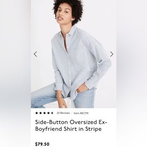 Madewell Oversized ex-boyfriend shirt